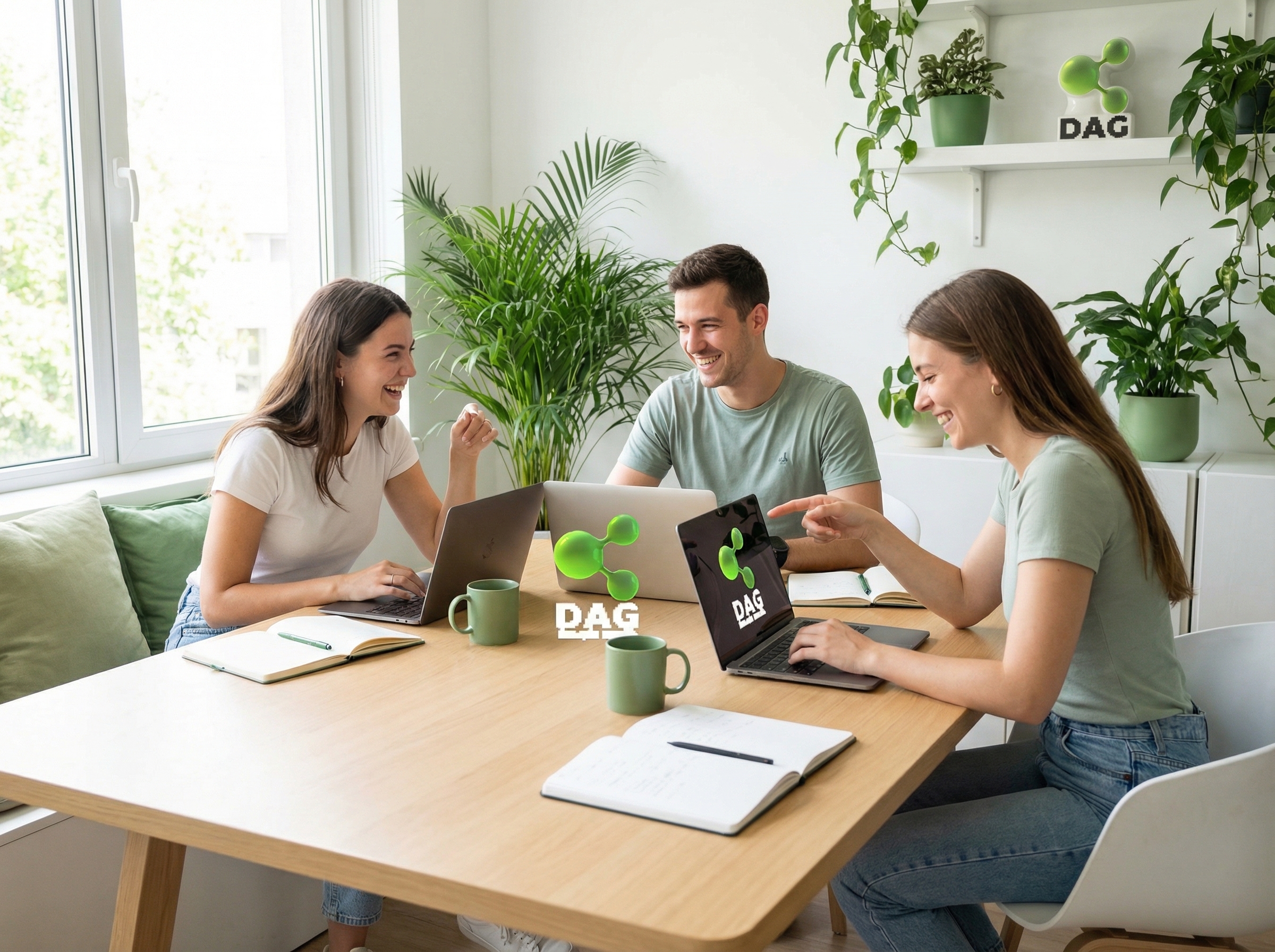 Equipe DAG Solução Digital trabalhando em ambiente moderno e colaborativo